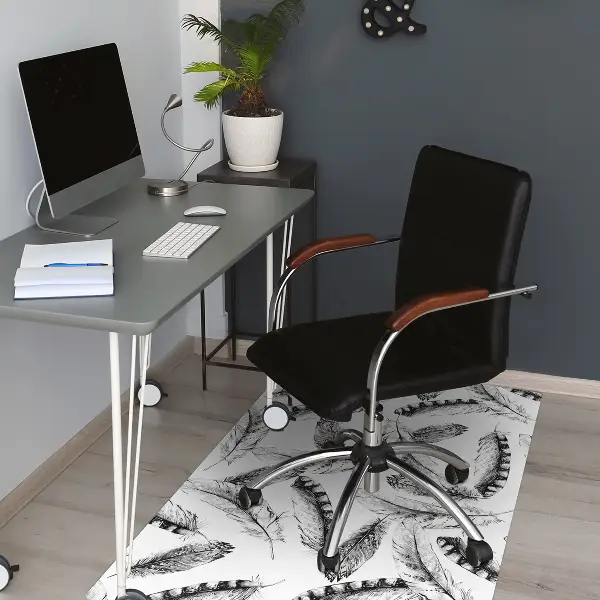 Tapis de chaise de bureau Plumes