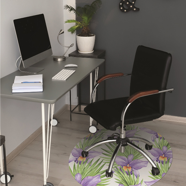 Tapis fauteuil bureau do biura Fleurs pourpres