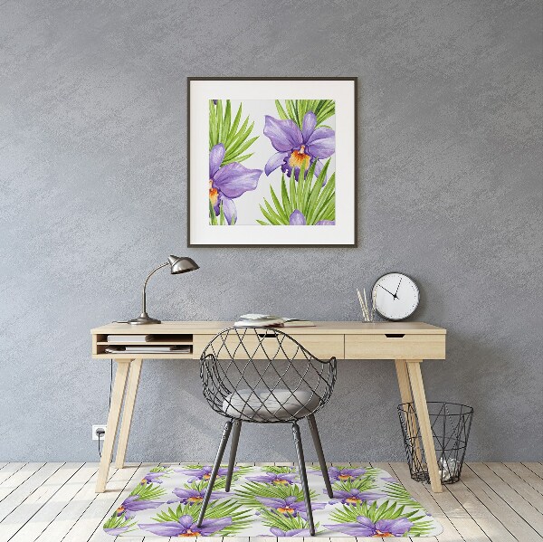 Tapis fauteuil bureau do biura Fleurs pourpres