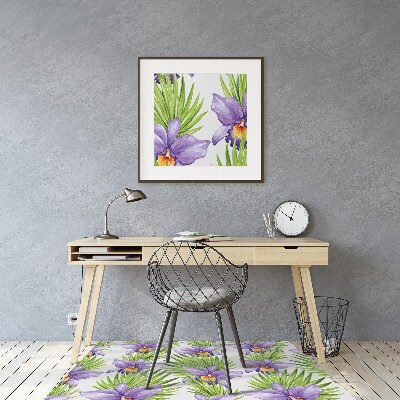 Tapis fauteuil bureau do biura Fleurs pourpres