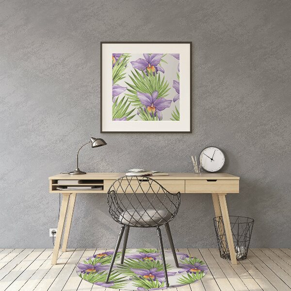 Tapis fauteuil bureau do biura Fleurs pourpres