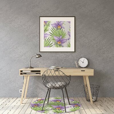 Tapis fauteuil bureau do biura Fleurs pourpres