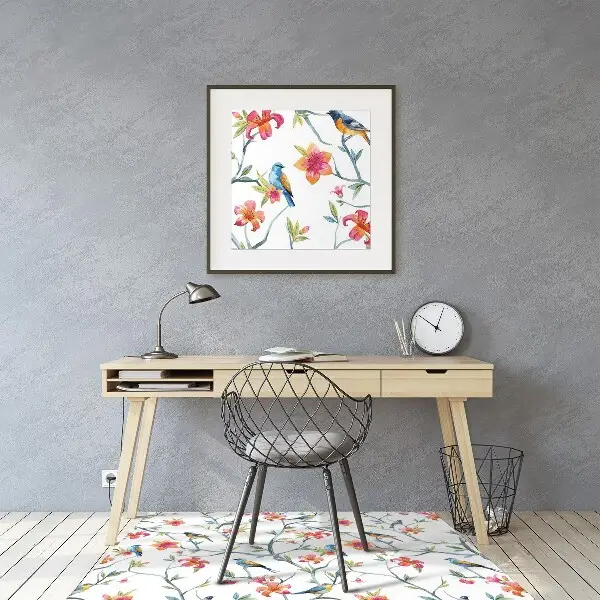 Tapis pour chaise de bureau Oiseaux sur des branches
