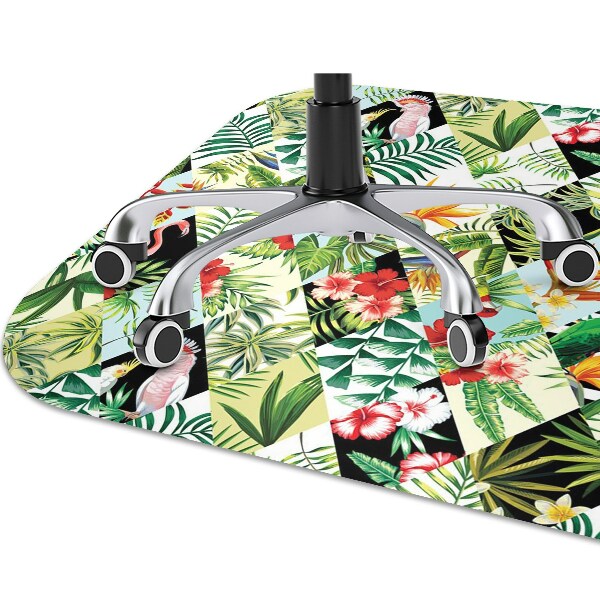 Tapis pour chaise de bureau Fleurs et oiseaux