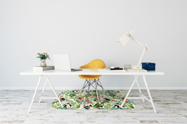 Tapis pour chaise de bureau Fleurs et oiseaux