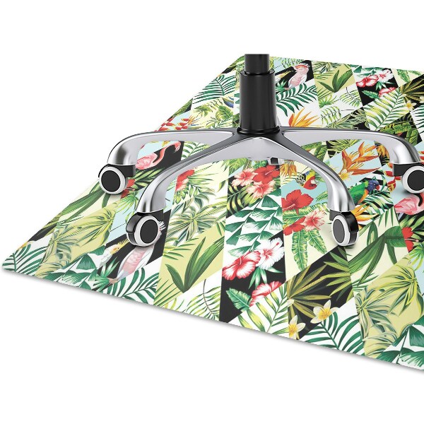 Tapis pour chaise de bureau Fleurs et oiseaux