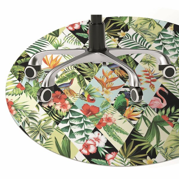 Tapis pour chaise de bureau Fleurs et oiseaux