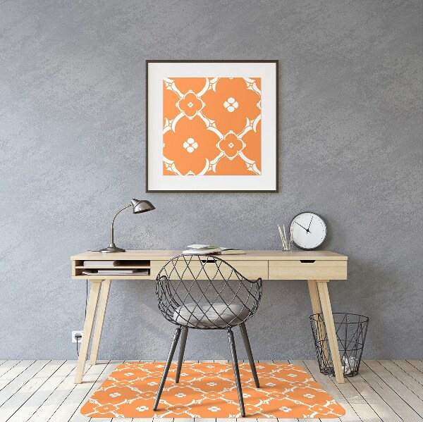 Tapis protection sol Fleurs orange