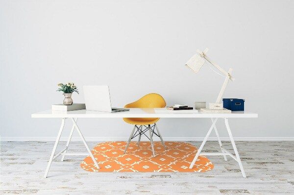 Tapis protection sol Fleurs orange