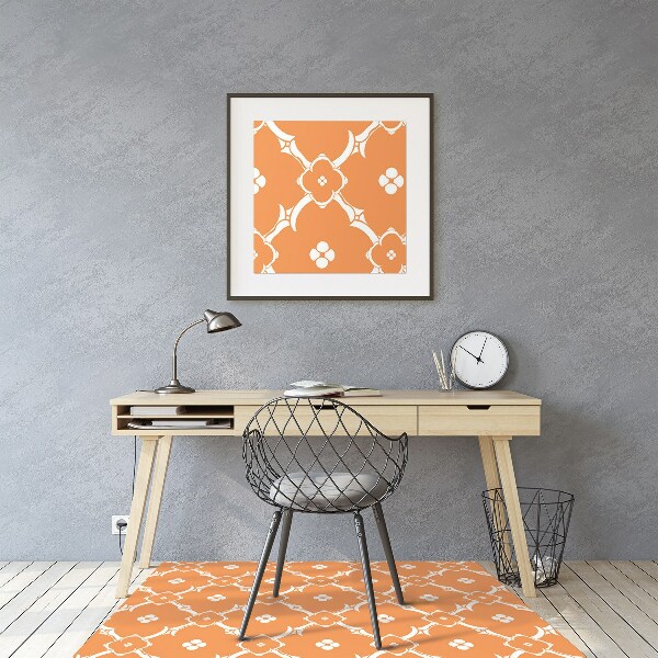 Tapis protection sol Fleurs orange