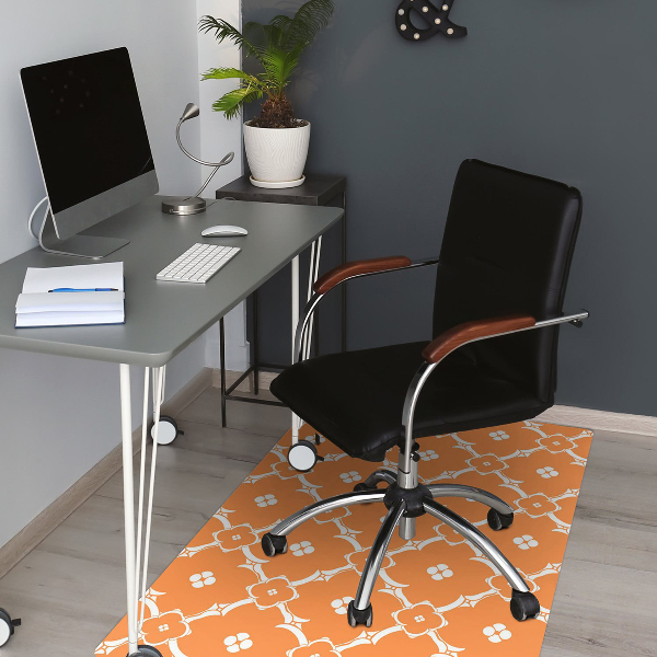 Tapis protection sol Fleurs orange