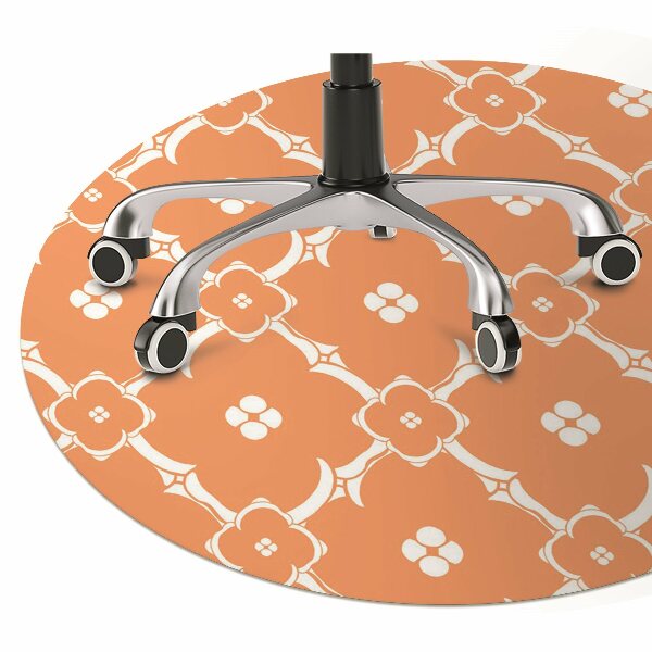 Tapis protection sol Fleurs orange