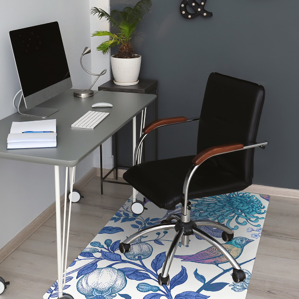 Tapis pour chaise de bureau Oiseaux de printemps
