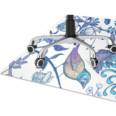 Tapis pour chaise de bureau Oiseaux de printemps