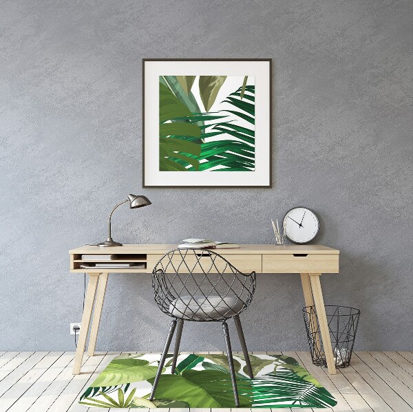Tapis fauteuil bureau do biura Feuilles tropicales