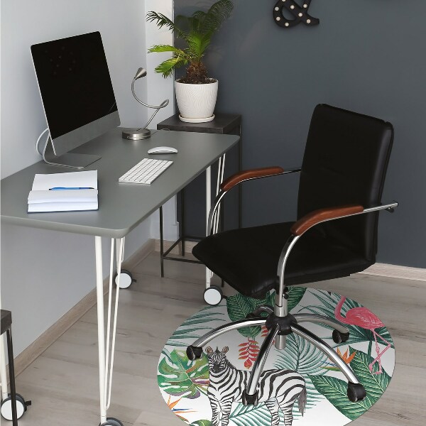 Tapis de chaise de bureau Flamanto et zèbre