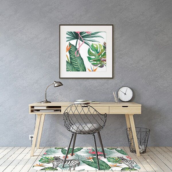 Tapis de chaise de bureau Flamanto et zèbre