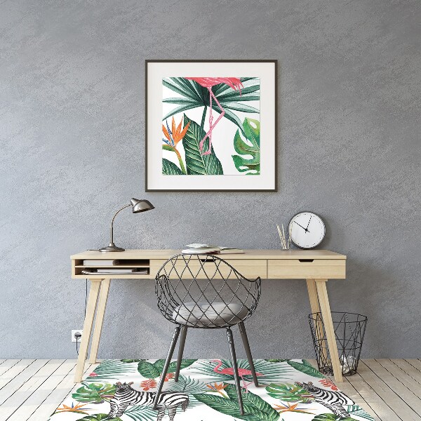 Tapis de chaise de bureau Flamanto et zèbre
