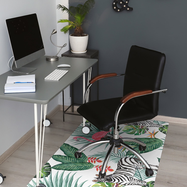 Tapis de chaise de bureau Flamanto et zèbre