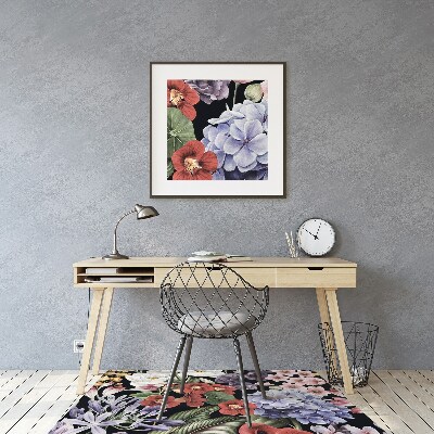 Tapis de chaise de bureau Pivoine