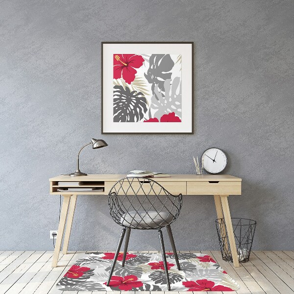 Tapis de chaise de bureau Hibiscus