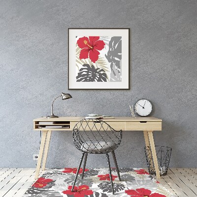 Tapis de chaise de bureau Hibiscus