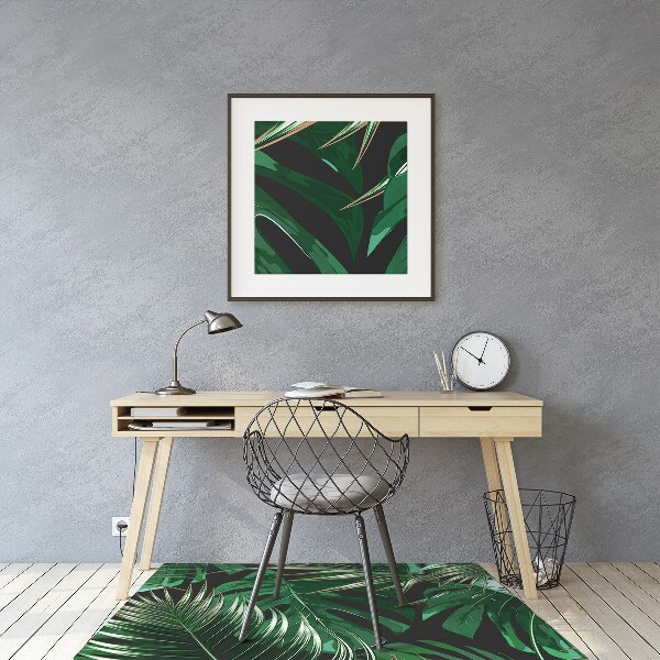 Tapis de chaise de bureau Fleurs rouges