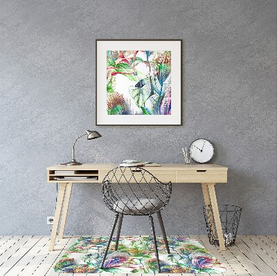 Tapis de chaise de bureau Fleurs colorées