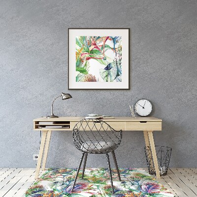 Tapis de chaise de bureau Fleurs colorées