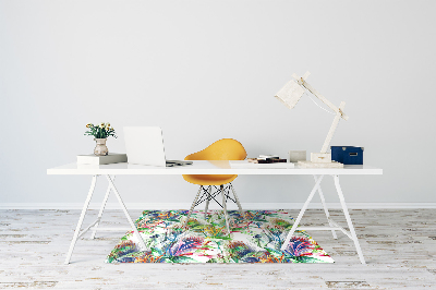 Tapis de chaise de bureau Fleurs colorées