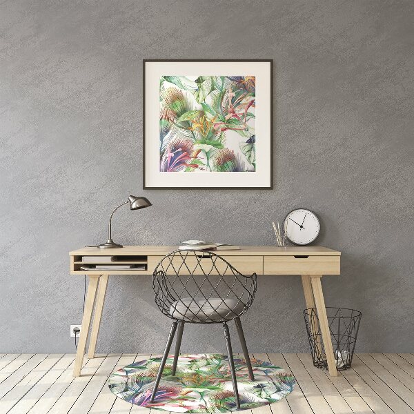 Tapis de chaise de bureau Fleurs colorées