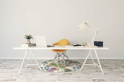 Tapis de chaise de bureau Fleurs colorées