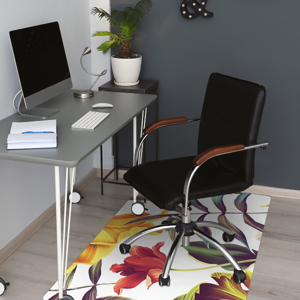 Tapis fauteuil bureau do biura Fleurs tropicales