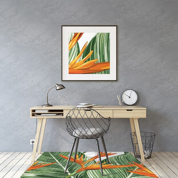 Tapis pour chaise de bureau Feuilles de palmier
