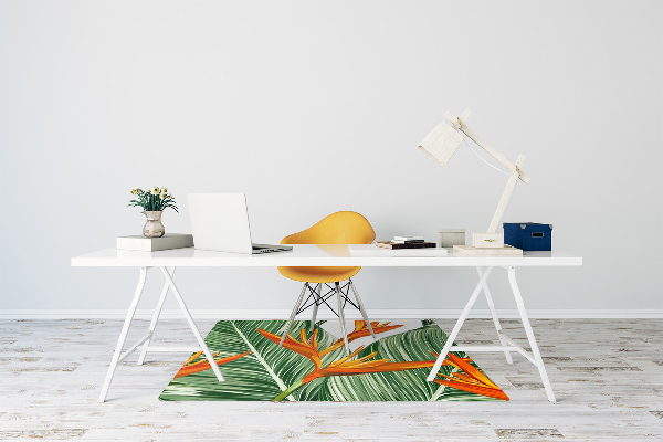 Tapis pour chaise de bureau Feuilles de palmier