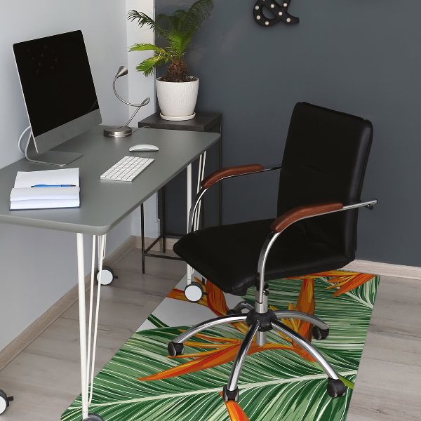 Tapis pour chaise de bureau Feuilles de palmier