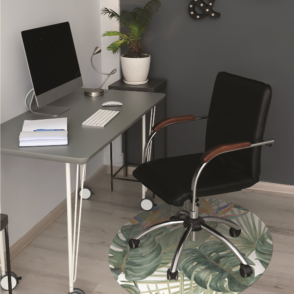 Tapis de chaise de bureau Feuilles peintes