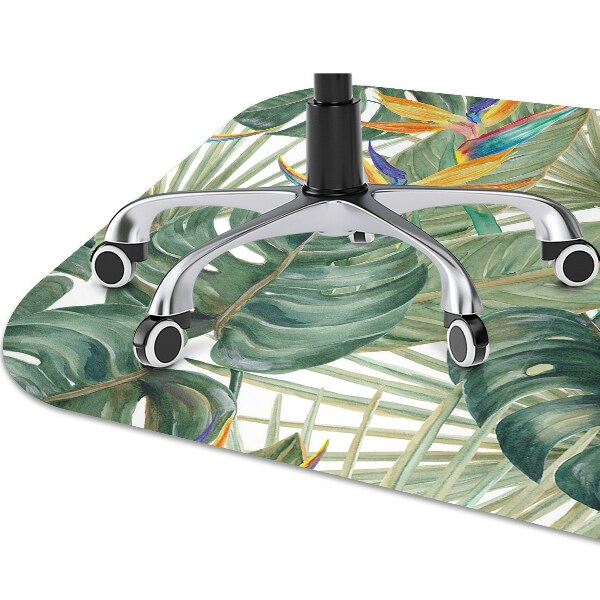 Tapis de chaise de bureau Feuilles peintes