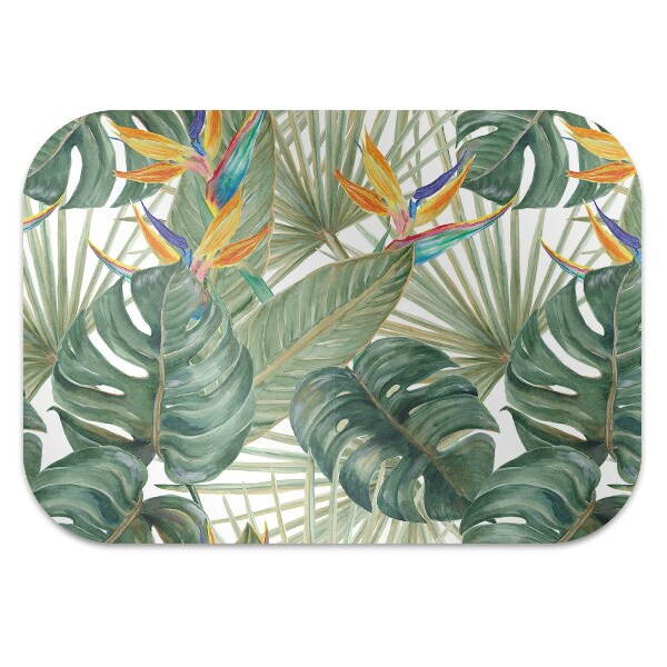 Tapis de chaise de bureau Feuilles peintes