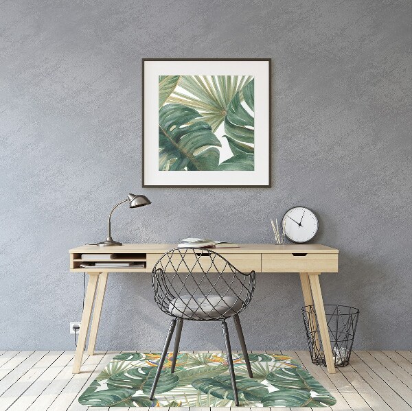 Tapis de chaise de bureau Feuilles peintes