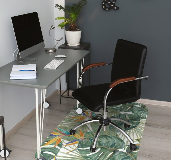 Tapis de chaise de bureau Feuilles peintes