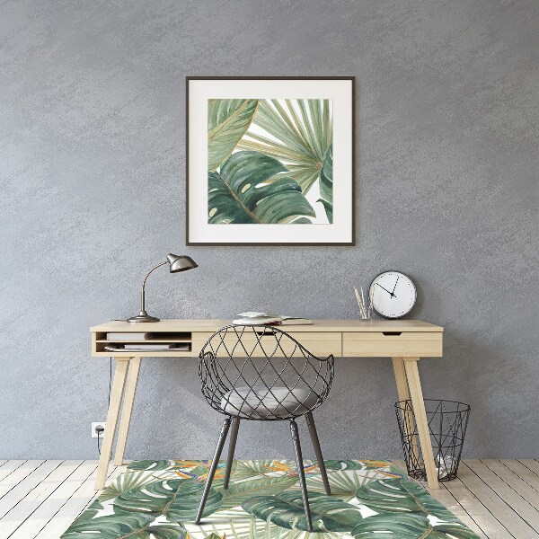 Tapis de chaise de bureau Feuilles peintes