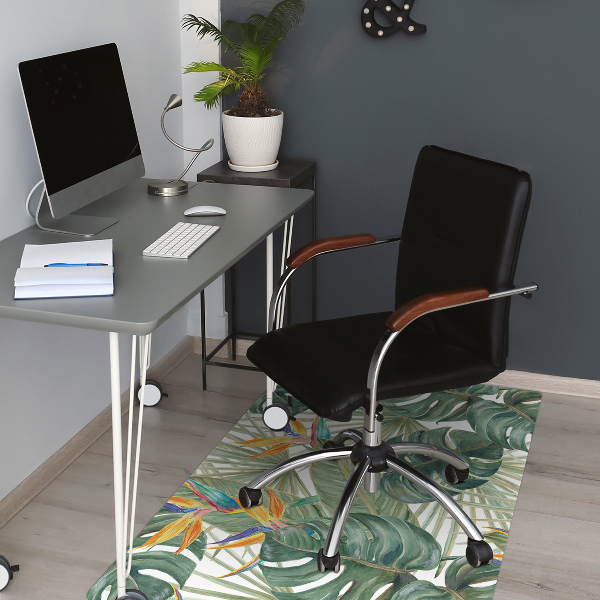Tapis de chaise de bureau Feuilles peintes