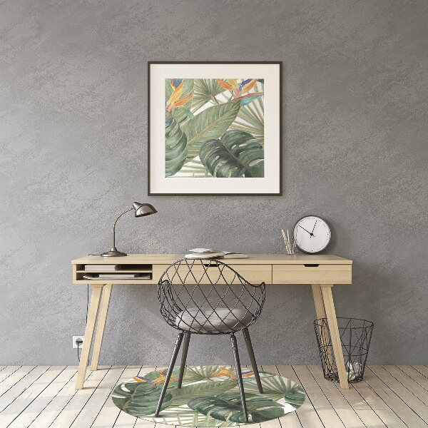 Tapis de chaise de bureau Feuilles peintes