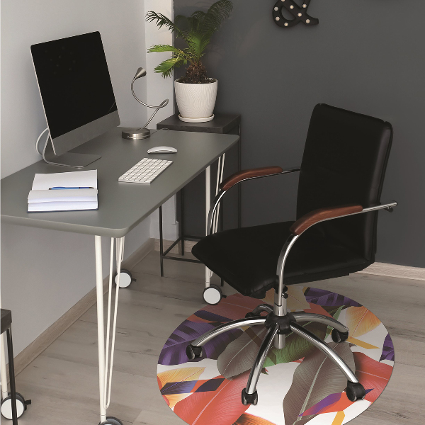 Tapis de chaise de bureau Feuilles colorées