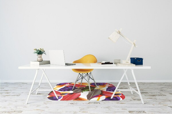 Tapis de chaise de bureau Feuilles colorées