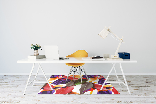 Tapis de chaise de bureau Feuilles colorées