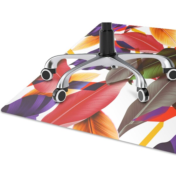 Tapis de chaise de bureau Feuilles colorées