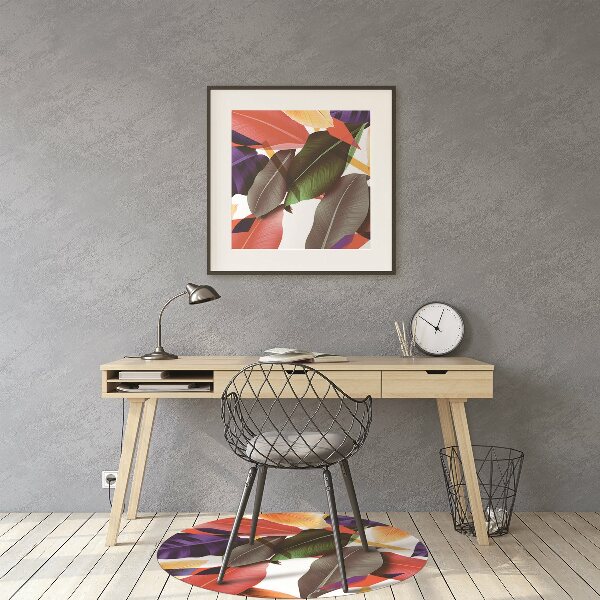 Tapis de chaise de bureau Feuilles colorées