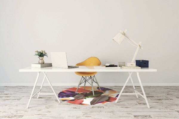 Tapis de chaise de bureau Feuilles colorées